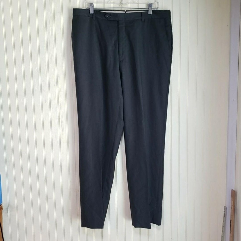 Daniel Cremieux Dress Pants Mens 36x31 Gray Wool Flat Front Signature Collection